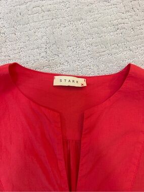 Stark X - Red Split-Front Tunic Top